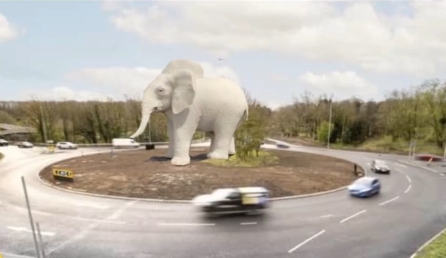 Clophill Roundabout White Elephant Mid Bedfordshire