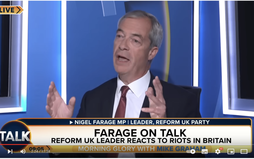 Reform UK Leader Nigel Farage: Police Chiefs “Have Fuelled The Fire” During Riots